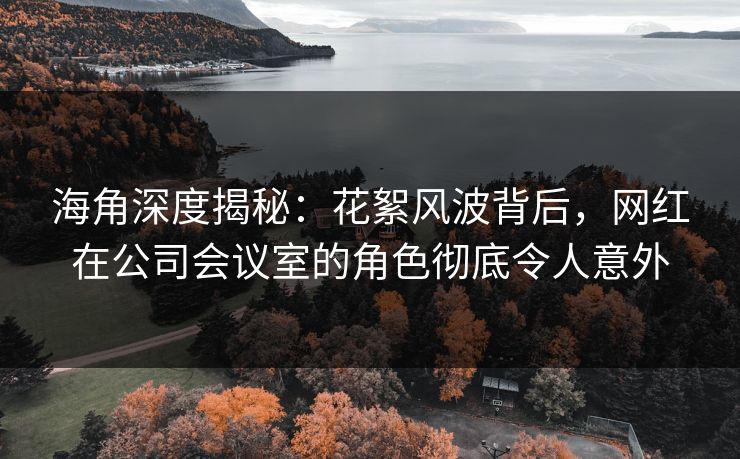 海角深度揭秘：花絮风波背后，网红在公司会议室的角色彻底令人意外